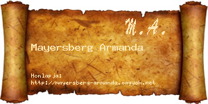Mayersberg Armanda névjegykártya